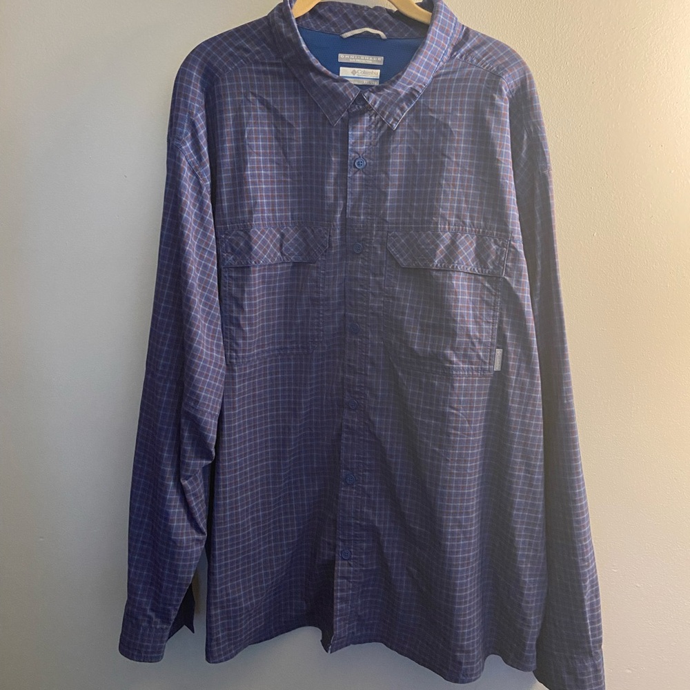 Columbia Sportswear Company Men’s XXL – Blue Plaid Omni-Shade